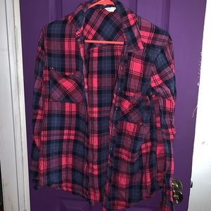 pink, purple & blue flannel